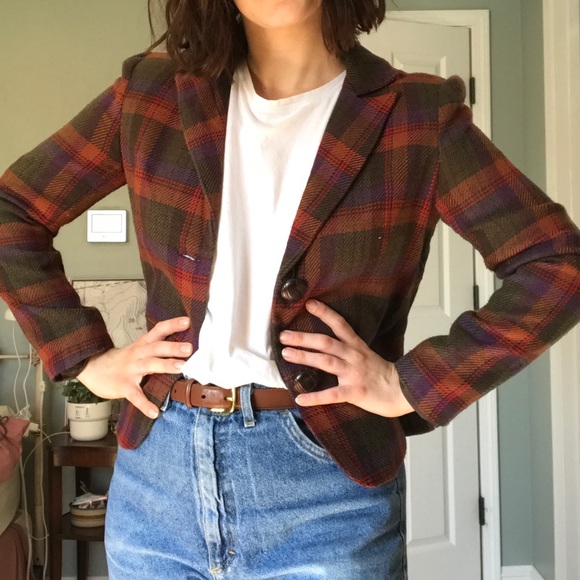 Vintage plaid blazer - Picture 2 of 12